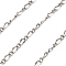 304 Stainless Steel Twisted Dapped Chains, Soldered, Stainless Steel Color, 4~6.5x3~3.5x0.8~1mm