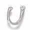 Tarnish Resistant 304 Stainless Steel Pendants, Bamboo Shaped Letter, Stainless Steel Color, Letter.U, 17.5~19x10~16x3~4mm, Hole: 1.8~2mm