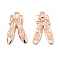Tibetan Style Alloy Pendants, Cadmium Free & Nickel Free & Lead Free, Dance Shoes with Bowknot, Rose Gold, 21x12.5x2mm, Hole: 2mm, about 810pcs/1000g