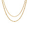304 Stainless Steel Double-Layer Necklace, Satellite & Snake Chains Necklace, Golden, 15.16 inch(38.5cm)