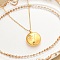 304 Stainless Steel Clear Cubic Zirconia Constellation Pendant Necklaces, Golden, Virgo, 15.75 inch(40cm)