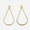 Brass Pendants, Cadmium Free & Nickel Free & Lead Free, teardrop, Real 18K Gold Plated, 26x13x1mm, Hole: 1.5mm