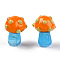 Handmade Lampwork Beads Strands, Mushroom, Dark Orange, 15~16.5x11.5~13mm, Hole: 2mm