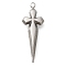 Anti-Tarnish 304 Stainless Steel Pendants, Cross Charm, Stainless Steel Color, 21.5x8x2mm, Hole: 1.2mm