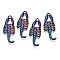 Alloy Pendants, Cadmium Free & Nickel Free & Lead Free, Scorpion, Rainbow Color, 41.5x15x5mm, Hole: 2.5mm