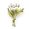Bouquet Alloy Brooch with Resin Pearl, Exquisite Lapel Pin for Girl Women, Light Green, 51.5x35.5x9.5mm, Pin: 0.8mm