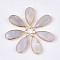 Natural Banded Agate Pendants, with Brass Findings, Faceted, teardrop, Golden, 26~27x11~12x5~6mm, Hole: 2mm