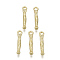 Alloy Pendants, Cadmium Free & Nickel Free & Lead Free, Bamboo Initial Letter, Real 18K Gold Plated, Letter.I, I:16.5x3.5x3mm, Hole: 1.5mm