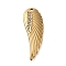 Ion Plating(IP) 304 Stainless Steel with Rhinestone Pendants, Manual Polishing, Feather, Real 18K Gold Plated, 31.5x11x3mm, Hole: 1.6mm