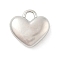 Brass Charms, Cadmium Free & Nickel Free & Lead Free, Heart, Platinum, 11.5x12x4mm, Hole: 2.5mm