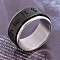 Laser Cut 304 Stainless Steel Finger Rings, Ring with Om mani padme hum, Black, US Size 10(19.8mm)