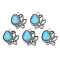 Synthetic Turquoise Pendants Settings for Enamel, with Aolly Findings, Cadmium Free & Nickel Free & Lead Free, Teardrop, Sky Blue, 25x23.5x5.5mm, Hole: 3mm