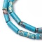 Synthetic Imperial Jasper Beads Strands, Dyed, Column, Deep Sky Blue, 13~15x4.5mm, Hole: 1mm, about 28~29pcs/strand, 14.96 inch(38cm)