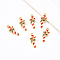 20Pcs Light Gold Alloy Enamel Pendants, for Christmas, Candy Cane, Red, 19x7.5x2mm, Hole: 1.5mm