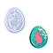 Easter DIY Candle Silicone Molds, for Scented Candle Making, Egg with Rabbit Pattern, White, 223x185x17mm