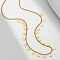 Brass Pendant Twisted Chain Necklaces for Women, Golden, Disc, 15.75 inch(40cm)