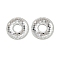 Brass Textured Linking Rings, Cadmium Free & Nickel Free & Lead Free, Ring Shape, Real Platinum Plated, 14x1mm, Inner Diameter: 4.5mm