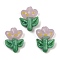Handmade Lampwork Beads, Flower, Lavender Blush, 24x17x9.5mm, Hole: 1.2mm