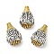 Rack Plating Tibetan Style Alloy 3 Hole Guru Beads, T-Drilled Beads, Gourd, Cadmium Free & Lead Free, Antique Silver & Antique Golden, 19.5x12.5x11.5mm, Hole: 1.8mm and 2.4mm