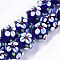Handmade Lampwork Beads Strands, Flower, Medium Blue, 11~12x11~12x10mm, Hole: 1.5mm, about 45pcs/strand, 17.72 inch(45cm)