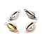 Electroplated Shell Beads Links Connectors, with Eco-Friendly Copper Wire, Mixed Color, 29~31.5x11~12x6~7mm, Hole: 3.5mm