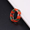 Transparent Resin Finger Rings, Strawberry, Red, Inner Diameter: 16mm