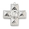 Rack Plating Brass Pendants, Long-Lasting Plated, Lead Free & Cadmium Free, Cross Charms, Platinum, 35x32.5x5.5mm, Hole: 1.6mm