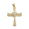 Brass Micro Pave Cubic Zirconia Pendants, Cross & Heart, Long-Lasting Plated, Lead Free & Cadmium Free, Rack Plating, Real 18K Gold Plated, 31.5x23x3mm, Hole: 5x3.5mm