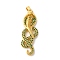 Rack Plating Brass Micro Pave Cubic Zirconia Pendants, Long-Lasting Plated, Lead Free & Cadmium Free, Golden, Snake, 37.5x13x10.5mm, Hole: 5x3mm