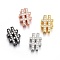 Brass Micro Pave Cubic Zirconia Slide Charms, Long-Lasting Plated, Cadmium Free & Nickel Free & Lead Free, # Shape, Clear, Mixed Color, 16.5x11x5mm, Hole: 1.5x10.5mm
