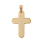 304 Stainless Steel Pendants, Ion Plating(IP), Cross with Scripture Charm, Religion, Golden, 37x26x2mm, Hole: 7x4.5mm