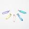 Natural Quartz Crystal Pointed Pendants, with Platinum Tone Iron Findings, Bullet, Mixed Color, 35~42x8.5~9.5x7~7.5mm, Hole: 4x6mm
