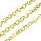 Brass Rolo Chain, Soldered, with Spool, Long-Lasting Plated, Cadmium Free & Lead Free, Real 18K Gold Plated, 2.5x0.9mm