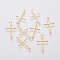 304 Stainless Steel Pendants, Cross, Golden, 16x9.5x0.7mm, Hole: 1.2mm