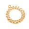 Brass Micro Pave Cubic Zirconia Pendants, Ring with Leaf, Clear, Golden, 22x19.5x1.5mm, Hole: 1.2mm