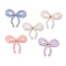 Butterfly Brass with Glass Cabochons, Mixed Color, 19~20x23~24x3.5~4mm