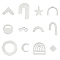 12Pcs 12 Style 201 Stainless Steel Chandelier Component Links, Laser Cut, Mixed Shapes, Stainless Steel Color, 1pc/style