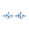 304 Stainless Steel Enamel Charms, Planet Charm, Stainless Steel Color, 8.5x14x1.5mm, Hole: 1mm