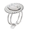 Ion Plating(IP) 304 Stainless Steel Ring, Adjustable Synthetic Turquoise Rings, Sun, 20.5mm, Inner Diameter: Adjustable