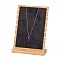 Bamboo Necklace Display Stand, L-Shaped Long Chain Display Stand, Rectangle, Gray, 17.5x24.5cm