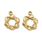 304 Stainless Steel Pendants, Flower Charm, Real 14K Gold Plated, 16x11.5x2mm, Hole: 1.6mm