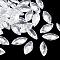 Cubic Zirconia Pointed Back Cabochons, Grade A, Faceted, Horse Eye, Clear, 10x5x3mm