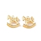 Brass Charms, Cadmium Free & Nickel Free & Lead Free, Horse, Real 18K Gold Plated, 12.5x14x6.8mm, Hole: 1.4mm