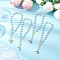 Tibetan Style Alloy Angel Charm Bracelets, Pearlized Glass Pearl Round Bead Bracelets, with 304 Stainless Steel Chandelier Component Links, Antique Golden, Inner Diameter: 2-7/8 inch(7.3cm), pendant: 22~23x14~21.8x8mm