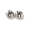 Brass Beads, Cadmium Free & Nickel Free & Lead Free, Knot Twist, Platinum, 6x3.5mm, Hole: 1.6mm