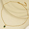 304 Stainless Steel Pave Natural Paua Shell Geometric Oval Pendant Necklaces, Golden, Pendant: 1.2x0.8cm