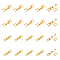 24Pcs 2 Styles Brass Fold Over Clasps, Rectangle, Real 18K Gold Plated, 15~16.5x3.5~4.5x4.5mm, 12pcs/style