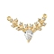 Brass Micro Pave Cubic Zirconia Pendants, Deer, Ion Plating(IP), Long-Lasting Plated, Lead Free & Cadmium Free, Golden, 17.5x25x4mm, Hole: 1mm