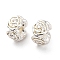 Brass Beads, Cadmium Free & Nickel Free & Lead Free, Flower, 925 Sterling Silver Plated, 5x5x3.5mm, Hole: 2.5x2.5mm
