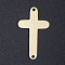 201 Stainless Steel Links connectors, Laser Cut, Cross, Golden, 27.5x17x1mm, Hole: 1.4mm